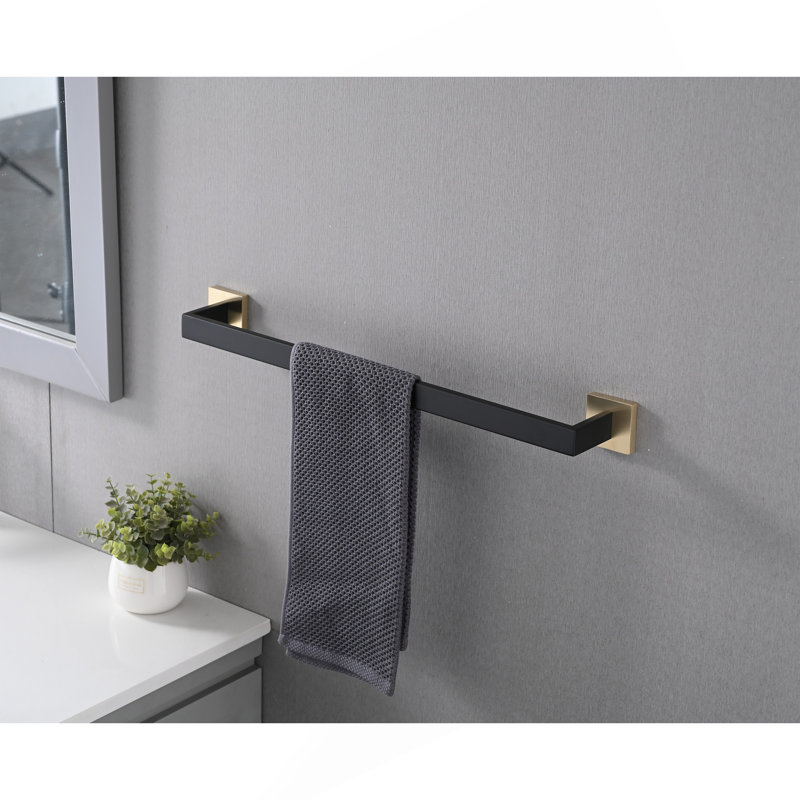 Ensemble de 5 accessoires de quincaillerie de salle de bain, Or / noir mat
