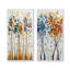 Ensemble de 4 pièces d'art mural orange et bleu 4 saisons Reflections I - abstrait Mid-Century-1933478712-1933478708