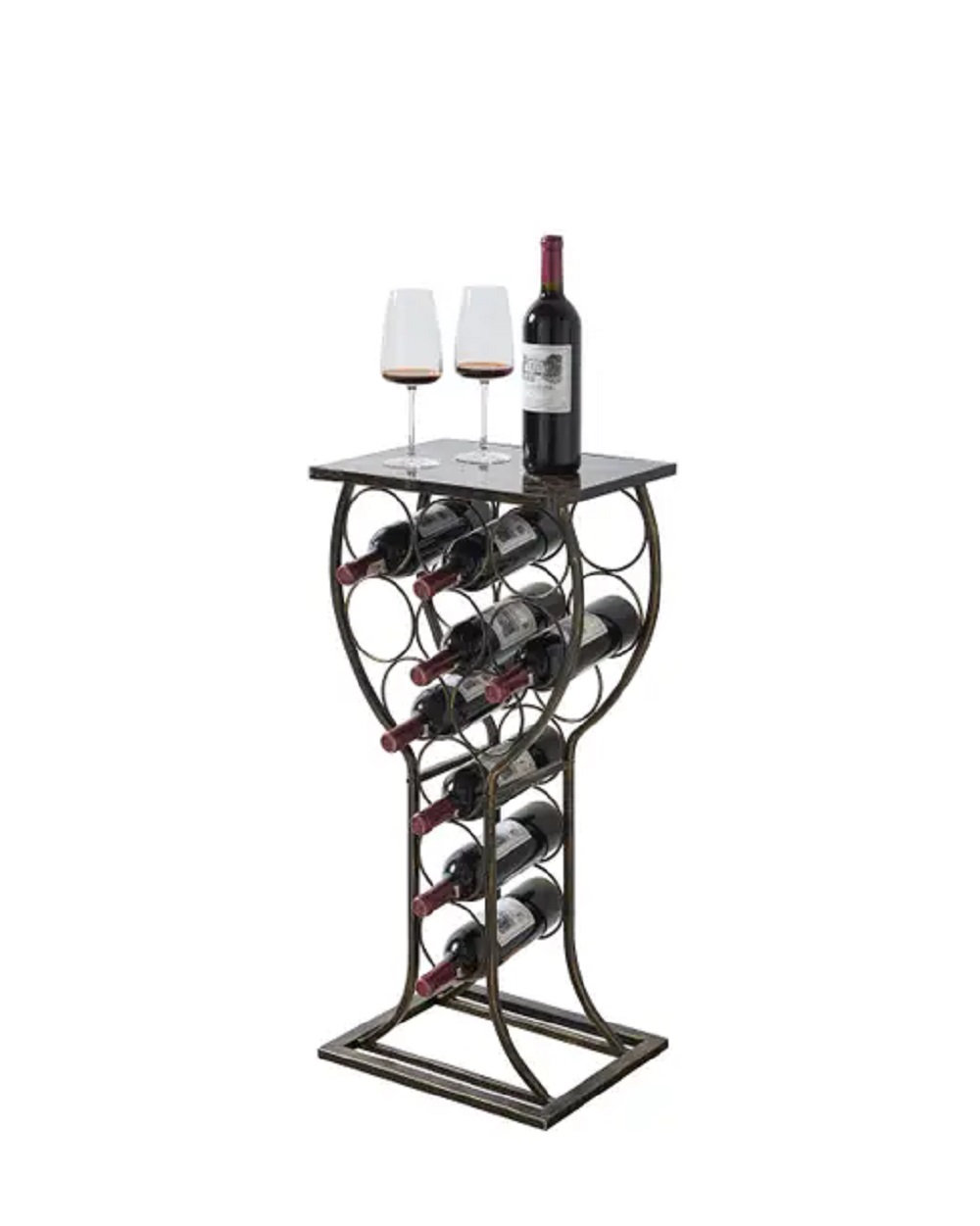 crate marble top wine cabinet