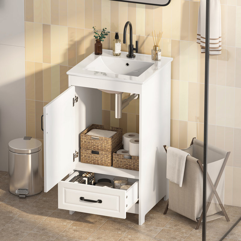 18'' Single Bathroom Vanity With Ceramic Top
