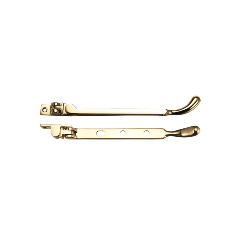 Bulb End Casement Stay, Polished Brass