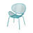 Stylish Teal Iron Chair - Mesh Seating, 25.65" D X 33.14" H, For Outdoor Living Shell Playful Retro Look, Frame, H Room