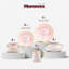Service de table HomeVSS en porcelaine fine marbrée artisanale avec bordure dorée, 20 pièces pour 4 personnes-990580460