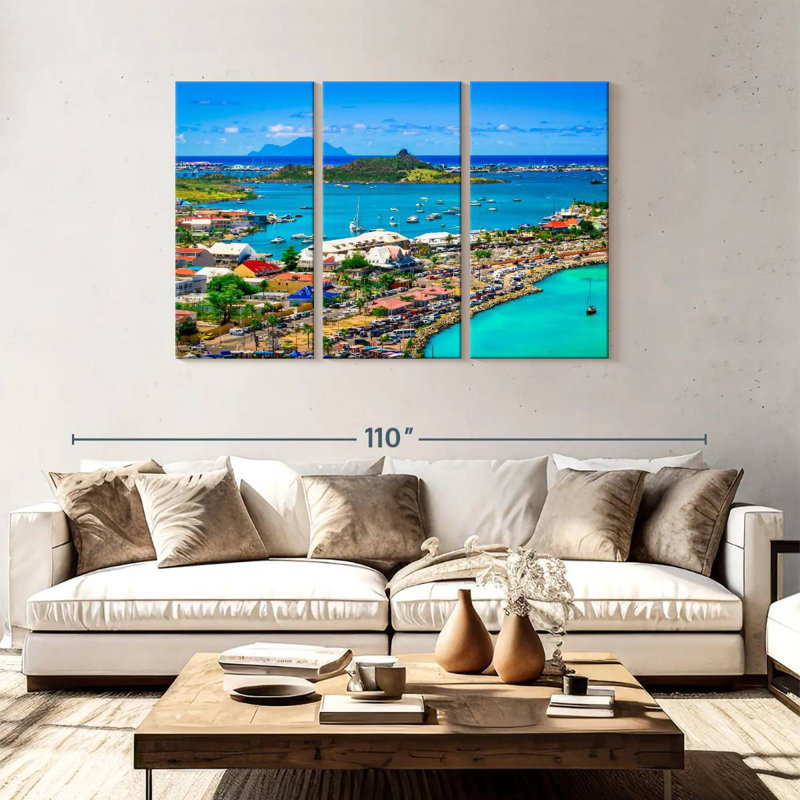 Panorama Marigot, H 48 po x l 74 po