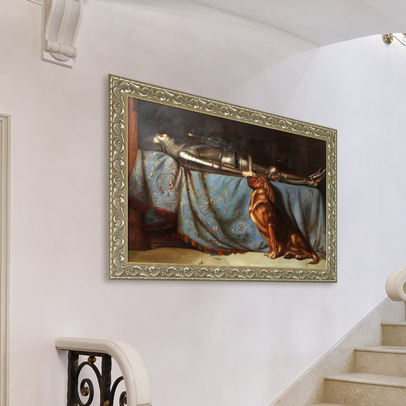 Requiescat par Briton Riviere - cadre photo, reproduction d'art sur toile, H 29,5 po x l 41,5 po x P 2 po