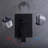 Modern Matte Black Celling Mount Shower System with High Pressure Shower Head, Handheld, Rough-in Valve Body & Trim Included