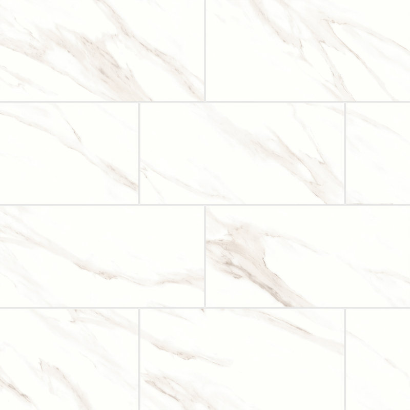 Carrelage mural en porcelaine aspect marbre 12 "x 24" Shandar, Mat