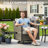 Maelie 6-Piece Outdoor Wicker Patio Conversation Set With 2 Wide Sofa, 2 Swivel Gliders ＆ 2 Ottomans-1200952034