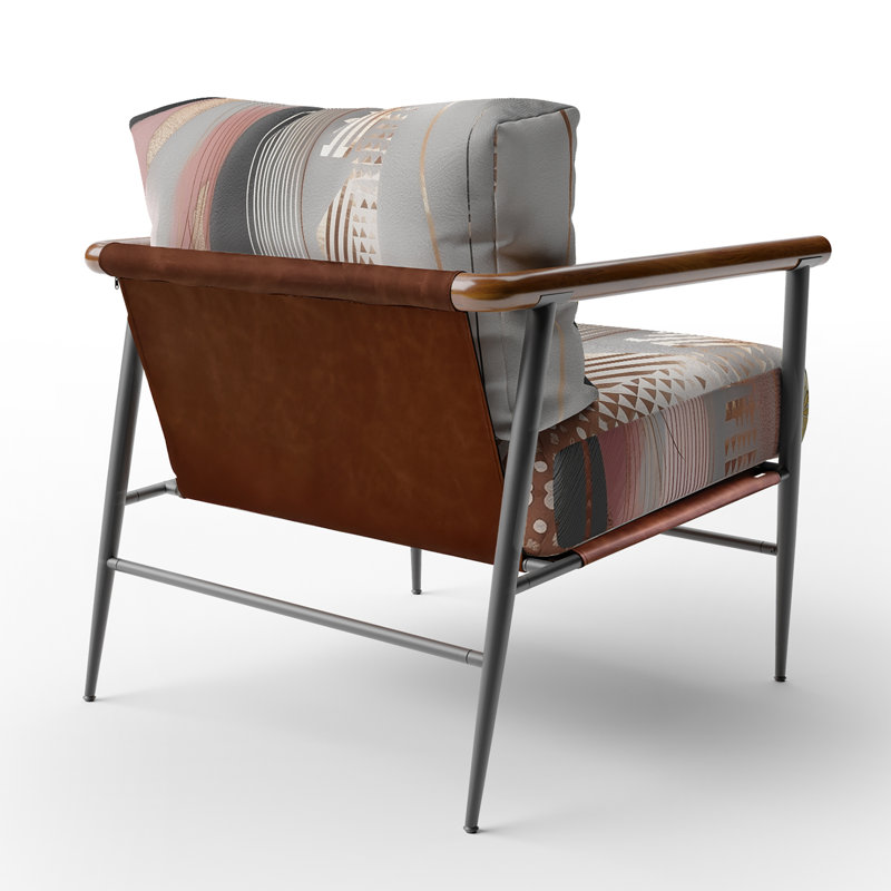 Fauteuil d'appoint rembourré rose et rose, Noir