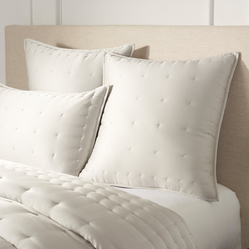 Donna Karan Home Hammered Silk Pillow Sham, Euro, Gray