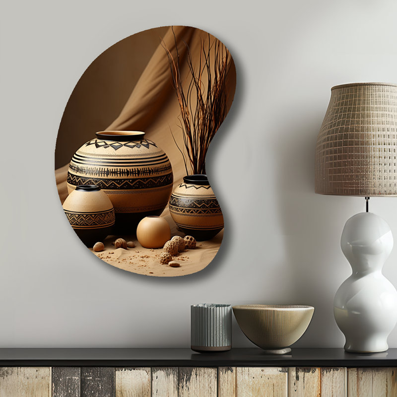 «Native Art Pottery Serenity II - Unique Shape Native American Art», reproduction d'art asymétrique