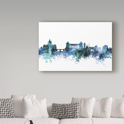 « rome italie blue-bleu-ciel », reproduction d’impression sur toile tendue