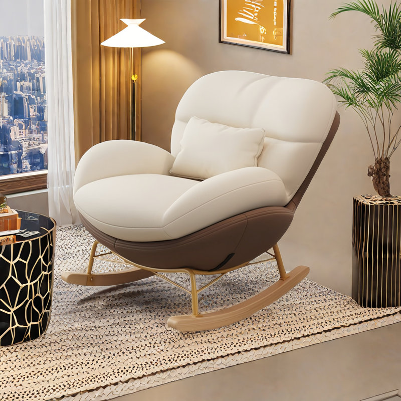 Chaise berçante moderne rembourrée