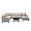 Canapé modulaire à méridienne réversible 8 pièces en tissu de 135 po avec pieds interchangeables, repose-pieds et USB-724447930