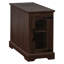 Table de bout Farmhouse avec station de charge, armoire de rangement avec porte en verre, tablette réglable, ports USB et prises de courant, table d'appoint rustique pour le salon ou la chambre à coucher-1427564225