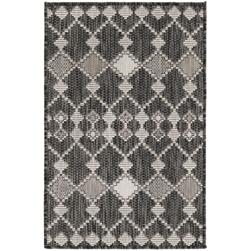 Tapis intérieur / extérieur gris anthracite Traliccio, Rectangle 2 pi 2 po x 3 pi