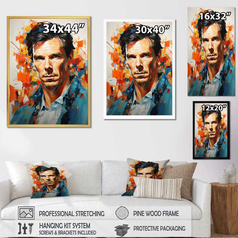 Cerulean Cumberbatch  - Celebrity Wall Art Prints_105720, Cadre photo noir, 20" H x 12" W x 1" D