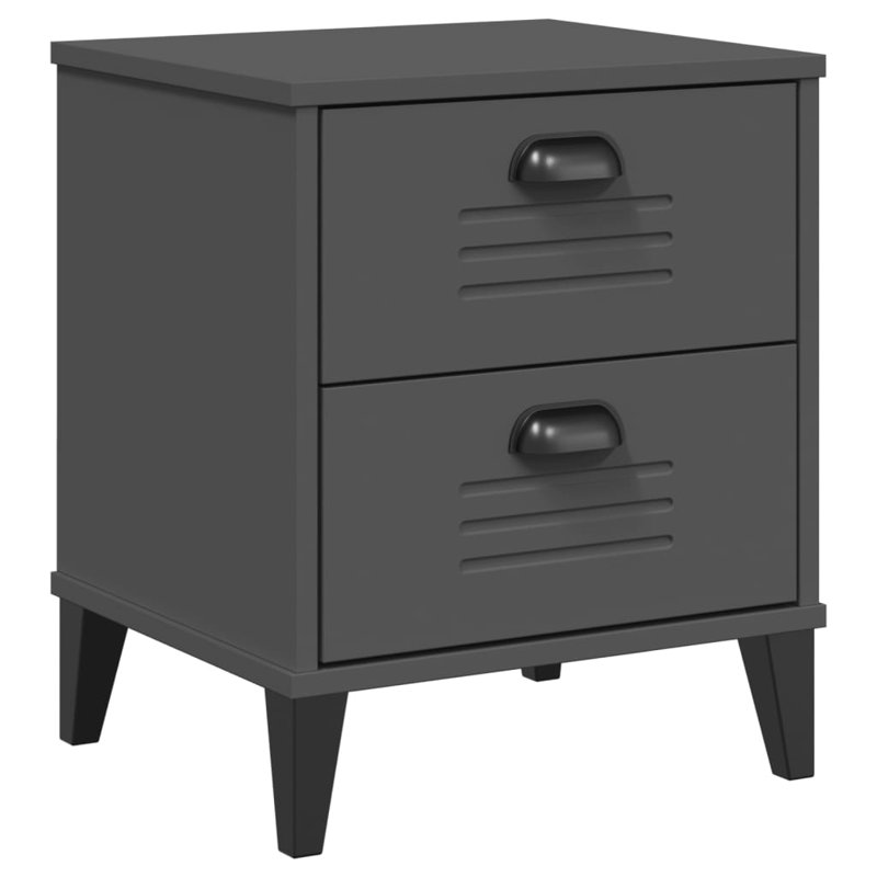 Kristyanne 15.7'' W Engineered Wood Nightstand, Anthracite Grey