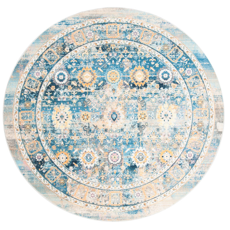 Emberlin Performance Oriental Rug, Round 6'7"