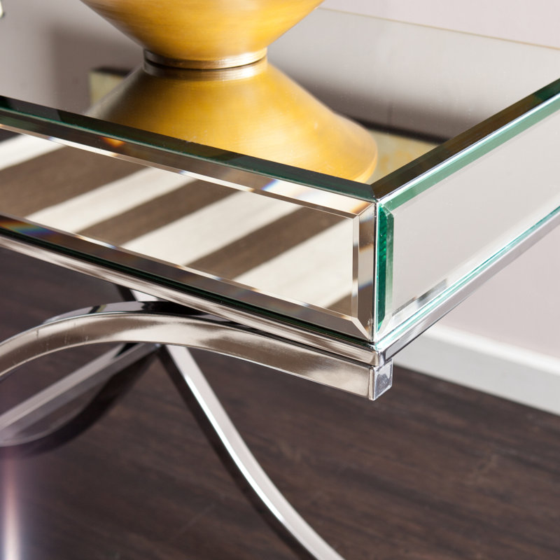 Ava Mirrored Console Table  Chrome