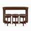 Ensemble de table de bar 4 pièces avec 3 tabourets de bar rembourrés en polyuréthane, table de petit-déjeuner avec 3 tabourets rembourrés Ensemble de table de salle à manger à hauteur de comptoir en bois massif pour le salon et la salle à manger-2038252648-2038252651-2038252649