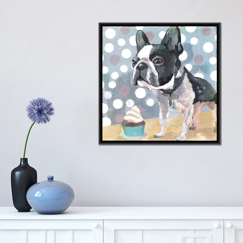 « carlin birthday », reproduction sur toile, H 18 po x l 18 po x P 1,5 po, Toile avec cadre noir, Pas de tapis