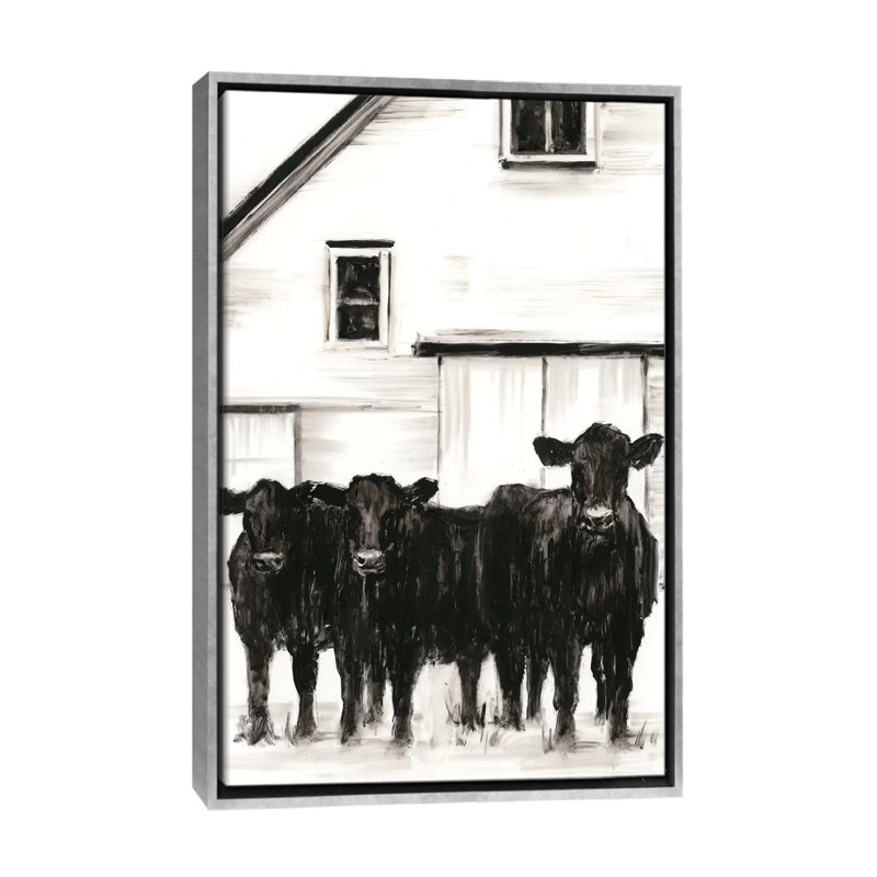 «Stand Around I» par Ethan Harper - reproduction d'art, H 26 po x l 18 po x 1,5 po, Toile avec cadre argenté, Pas de tapis