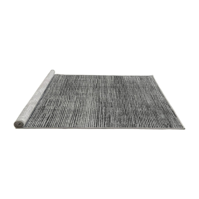 Tapis gris uni tissé à la machine Yannic, Carré 8 pi
