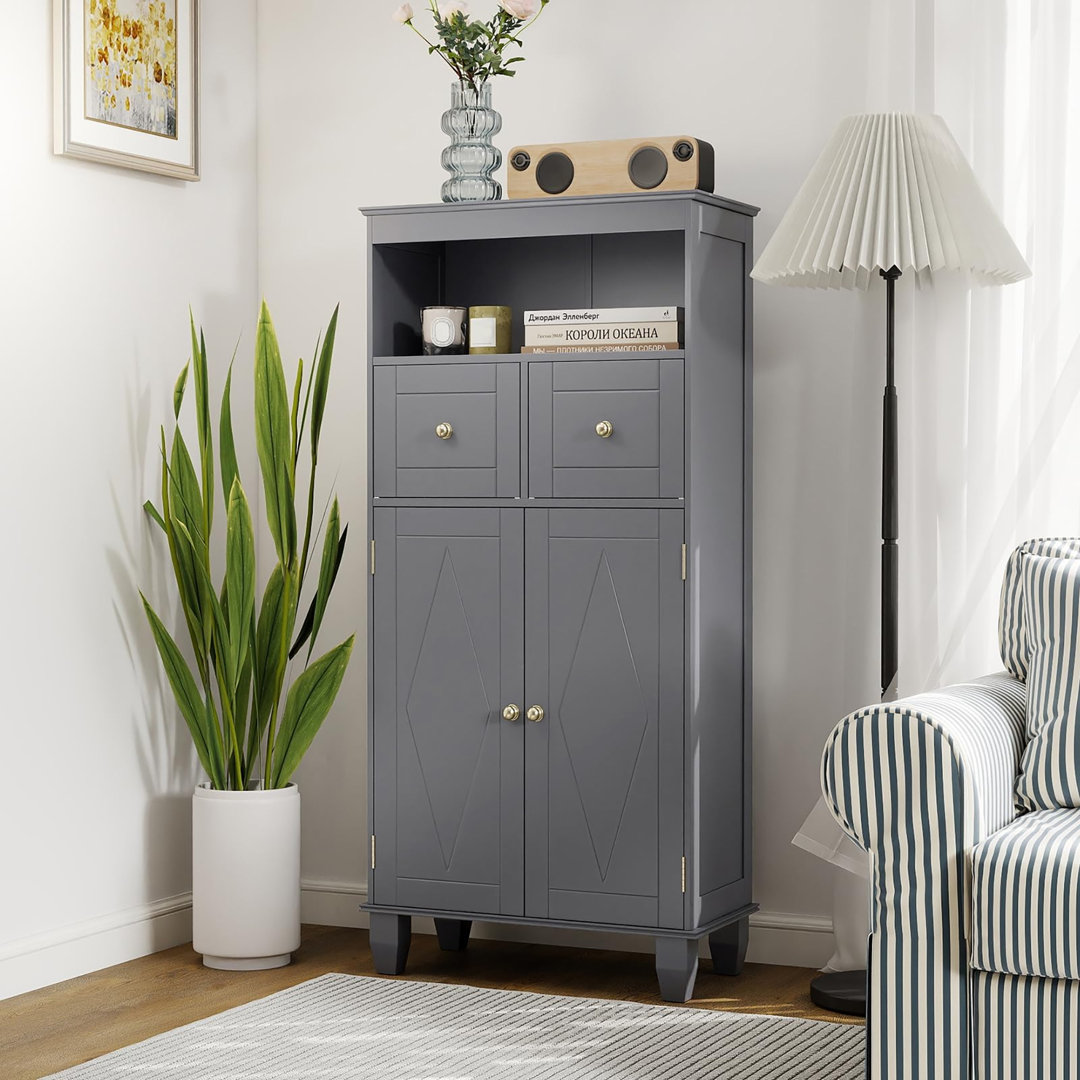 108cm Freestanding Storage Cupboard with 2 Doors