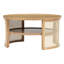 Table basse à 2 niveaux en bois naturel et ambiance chaleureuse de 31,3 po, rangement pratique avec base de style surface, rangement généreux, structure, dispositif de protection à bord arrondi