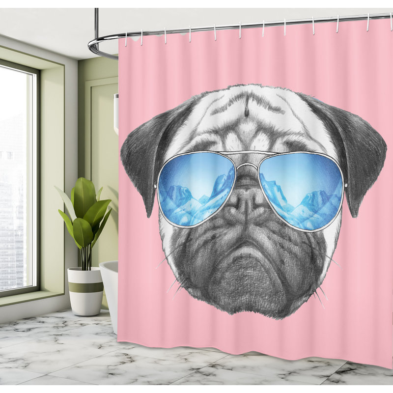 Ensemble de rideau de douche et crochets carlin, H 75 po x l 69 po, Rose