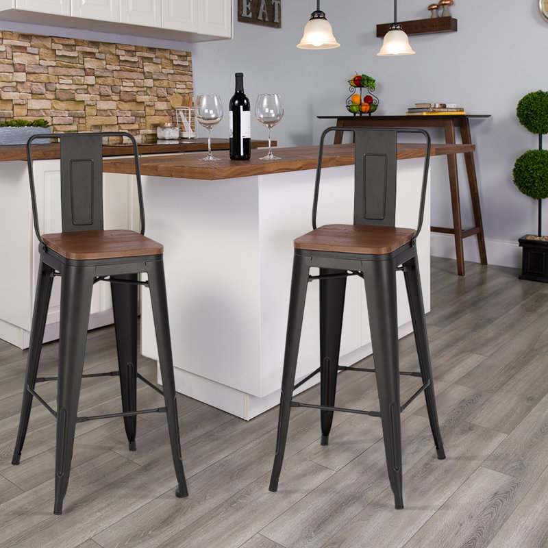 Claytor Iron Outdoor 77cm Bar Stool