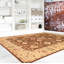 Tapis brun foncé en laine noué à la main de conception unique 9 pi 9 po x 14 pi 11 po New Age