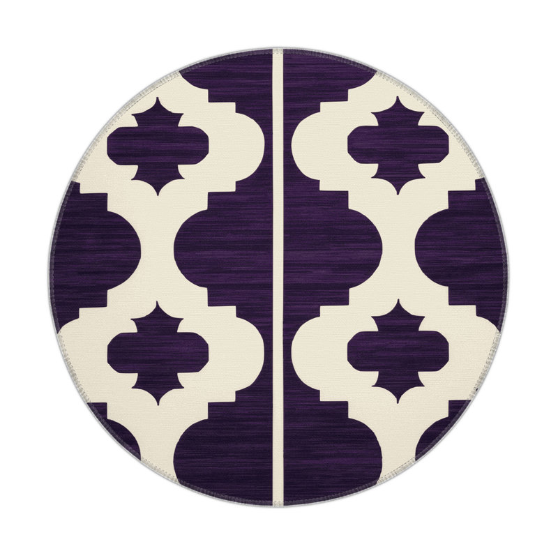 Trellis Purple Indoor and Outdoor Area Rug, Rectangle 5' x 7'