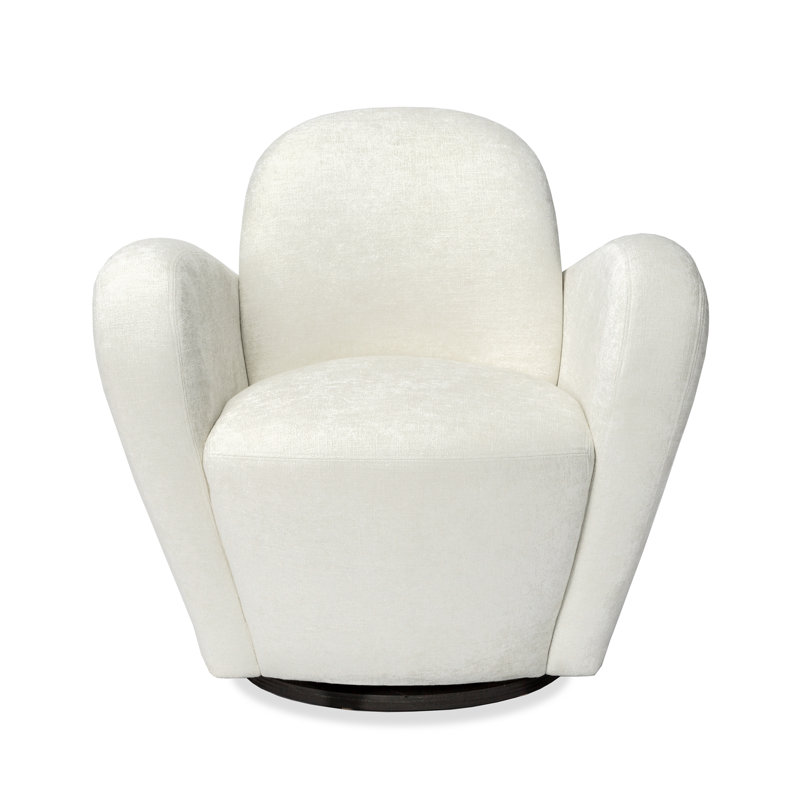 Miami Swivel Armchair, Pearl 100% Polyester