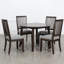 Table de salle à manger ronde brune en bois massif