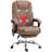 Vinsetto Massage Office Chair With Foot Rest, Executive Office Chair With 6 Vibration Point And Heat, Reclining Computer Chair, Swivel Desk Chair, Adjustable Height, Brown-709019094