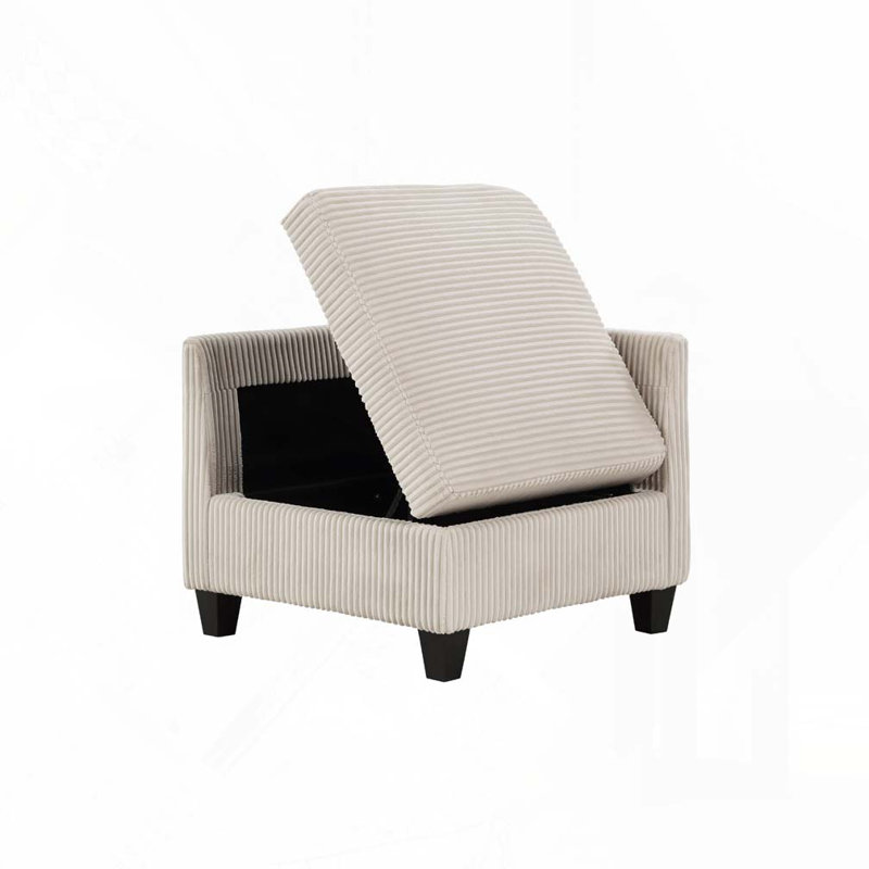 Fauteuil d'appoint moderne en velours côtelé, Beige