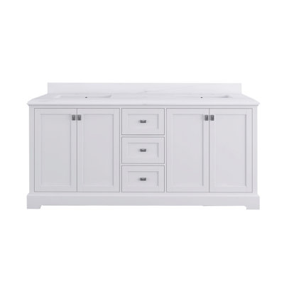 72.59'' Free Standing Double Bathroom Vanity with Manufactured Wood Top -  Staykiwi, SKBTBV02-72WH