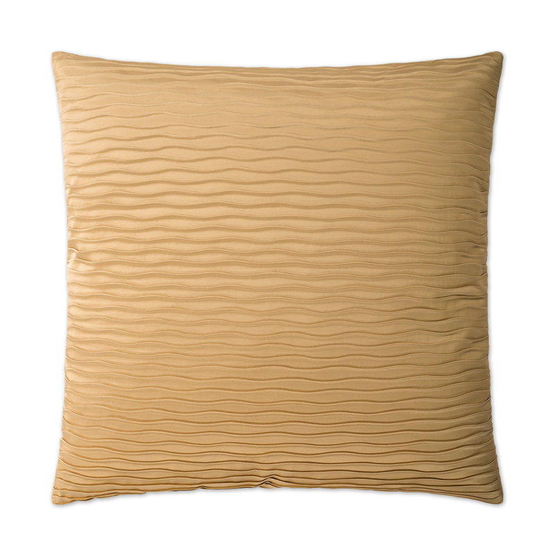 Glimmer Pleat Reversible Throw Pillow, Gold, Square 24"