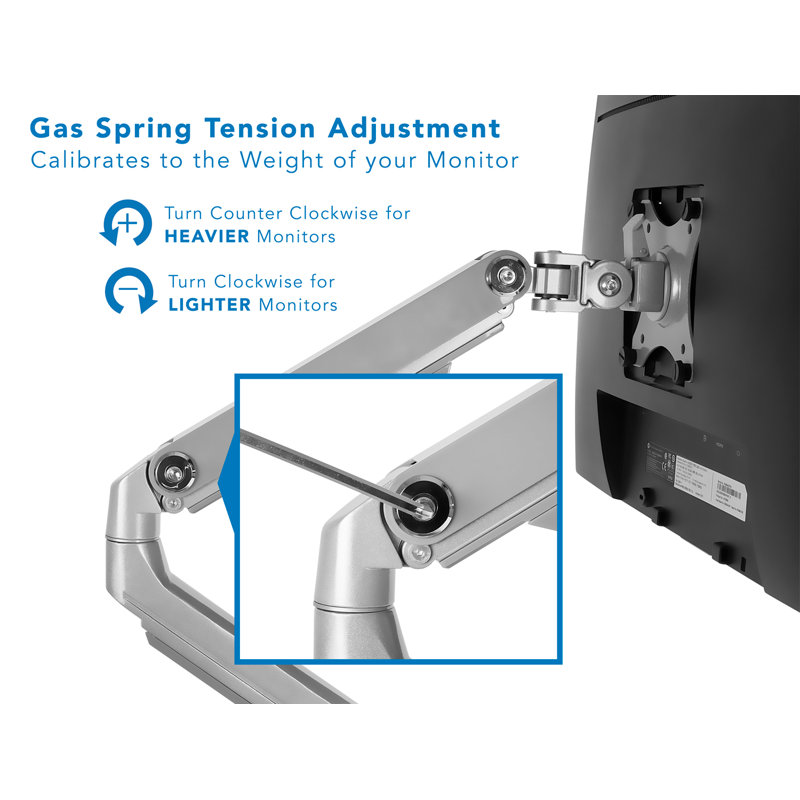 Adjustable Aluminum and Steel Single Monitor Arm Mount