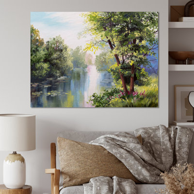 Landscape - Lake In The Forest Summer Day - Landscapes Canvas Wall Art