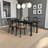 Black Rectangular Solid Wood Dining Table-1271665129