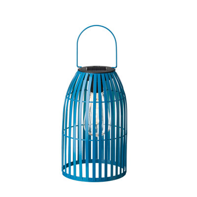 Nyota 9.75" Metal Woven Solar Powered  Outdoor Hanging Lantern