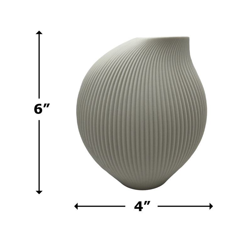 Vase de table en céramique fabriqué à la main Lucasville, Blanc