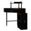 Ensemble de coiffeuse de coin avec tabouret de rangement, charge USB, armoire latérale amovible, bureau en verre, tiroir et tablette