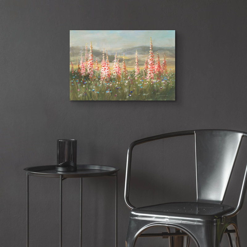  «Wild Foxglove Meadow» par Danhui Nai, art mural en verre acrylique, 24 po x 16 po