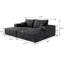 Canapé-lit moderne de 74,8 pouces avec canapé-lit double, chaise longue pour salle de cinéma, aucun assemblage requis, tissu en velours côtelé moelleux