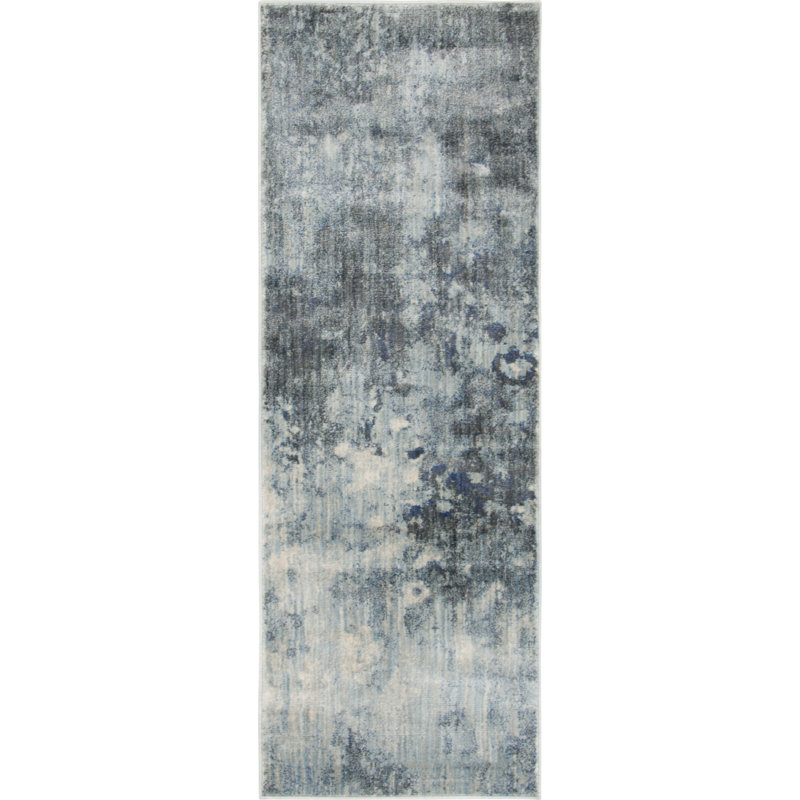 Tapis gris / bleu Frodsham, Tapis de couloir 2 pi 2 po x 6 pi 1 po