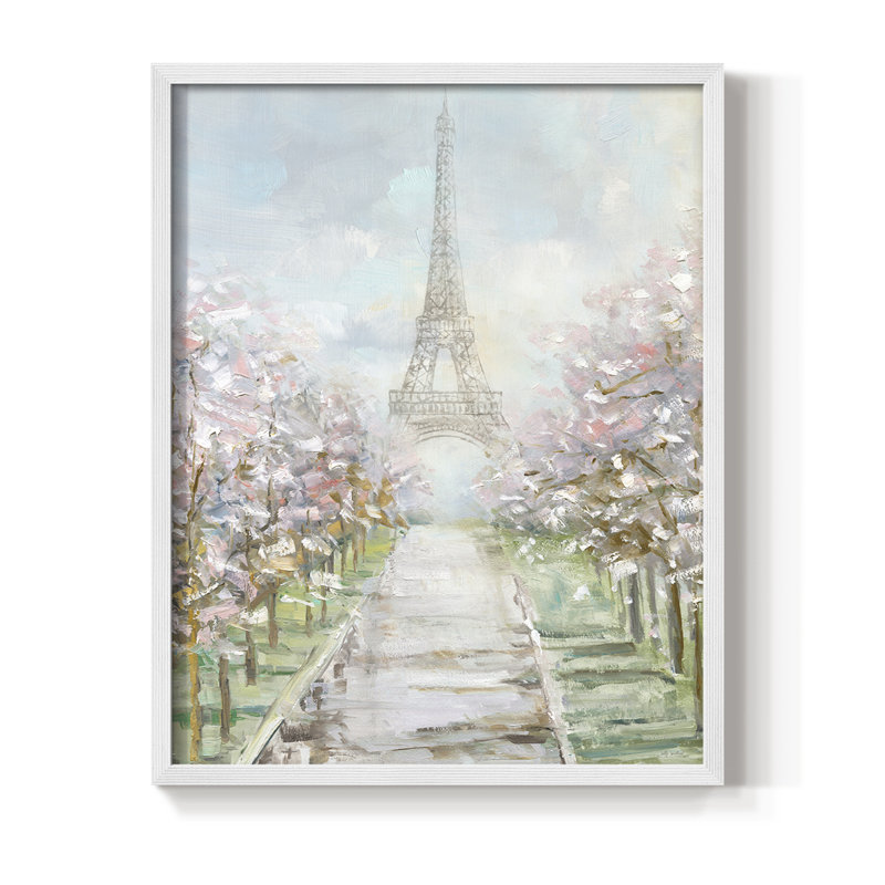 «Paris Trees», reproduction encadrée - bois massif, H 11 po x l 9 po, Blanc